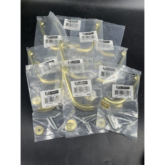 New Liberty Hardware Drawer Cabinet Pulls Gold Tone 10 Count Modern Curved 4641 - Picture 1 of 5